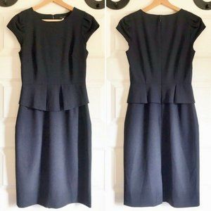 J. CREW Woven Black Peplum Dress Short sleeve